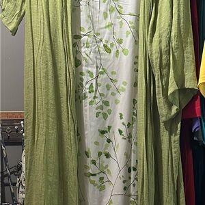 Green Leaf Patterned Maxi Dress